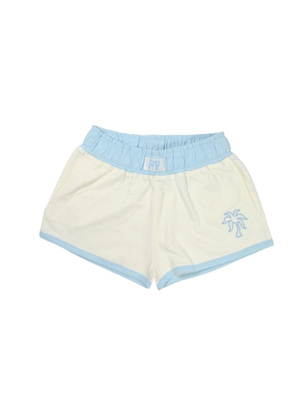 Pink Palm Puff Summer Terry Short in Seasalt